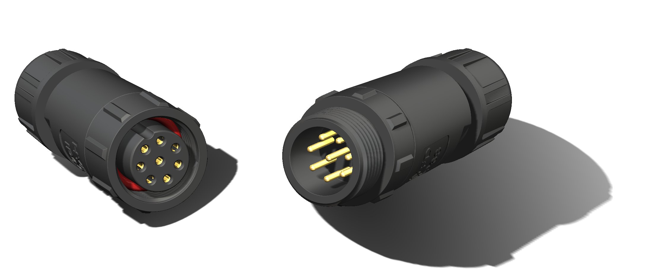 小型 5 针 4 针 3 针 2针连接器，防水等级 IP68